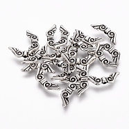 Tibetan Style Alloy Angel Wing Beads, Cadmium Free & Nickel Free & Lead Free, Antique Silver, 5x15.5x2mm, Hole: 1mm, about 1793pcs/1000g(TIBEB-4999-AS-NR)