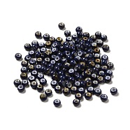 6/0 Opaque Glass Seed Beads, Round Hole, Rondelle, Midnight Blue, 4~4.5x3~4mm, Hole: 0.8~1.5mm(SEED-P005-A06)