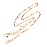 Chain Bag Straps, Iron with Alloy and Resin Imitation Pearl Purse Straps, Light Gold, 120cm(FIND-A002-01LG)