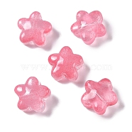 Baking Paint Glass Beads, Star, Hot Pink, 11.5x12x6.5mm, Hole: 1.2mm(GLAA-S202-10G)