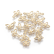 201 Stainless Steel Charms, Butterfly, Golden, 11.5x7.5x0.8mm, Hole: 1.2mm(STAS-L233-049G)