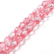 Transparent Glass Beads Strands, Lantern, Pale Violet Red, 10.5x9.5x10.5mm, Hole: 1mm, about 38pcs/strand, 15.24 inch(38.7cm)(GLAA-F114-02B-09)