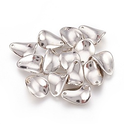 CCB Plastic Beads, Wave Teardrop, Platinum, 17x12.5x3mm, Hole: 1.4mm(CCB-E053-16P)
