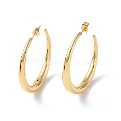 Ion Plating(IP) 304 Stainless Steel Ring Stud Earrings, Half Hoop Earrings for Women, Golden, 40.5x41x5.5mm, Pin: 0.8mm(EJEW-G335-04G)
