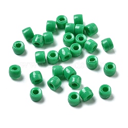 Opaque Plastic Beads, Pony Beads, Barrel, Sea Green, 6x5mm, Hole: 2.5mm, about 4545pcs/500g(KY-XCP0001-35)