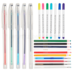 Pen Sets, with Disappearing Ink Fabric Marker Pen, Heat Erasable Fabric Refills, Water Soluble Pen and Oily Tailor Chalk Pens, Mixed Color(AJEW-BC0005-83)