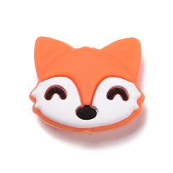 Silicone Beads, Fox, Coral, 21x24x9mm, Hole: 2.5mm(SIL-A002-04)