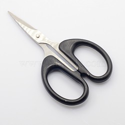 Iron Scissors, Covered By Plastic, Platinum, Black, 120x65x10mm(PT-I001-01)