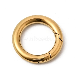 304 Stainless Steel Spring Gate Rings, Ion Plating(IP), Ring, Golden, 18x3mm, Hole: 12mm(STAS-B128-05G-03)