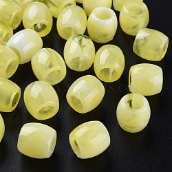 Acrylic European Beads, Imitation Gemstone, Large Hole Beads, Barrel, Champagne Yellow, 11.5x11mm, Hole: 6mm, about 770pcs/500g(MACR-S375-003-08)
