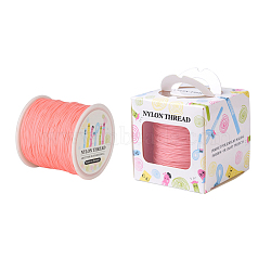 Nylon Thread, Light Coral, 0.8mm, about 98.43yards/roll(90m/roll)(NWIR-JP0009-0.8-182)