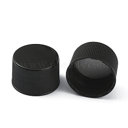 Plastic Screw-On Caps, Bottle Jug Storage Cap Lids, Flat Round, Black, 27x17mm, Inner Diameter: 24mm(AJEW-WH00367-47C-02)