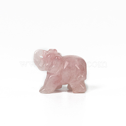 Natural Rose Quartz Elephant Decorations, Home Decorations, 40x30mm(G-PW0007-020B)