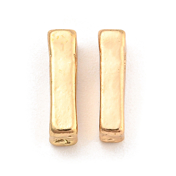 Golden Plated Alloy Beads, Initial Letter, Letter.I, 10x3mm, Hole: 1.8mm