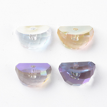 Electroplated Glass Charms, Faceted, Watermelon, Mixed Color, 8x11x7mm, Hole: 1.2mm, about 48pcs/board, 4board/box