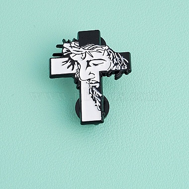 White Cross Alloy+Enamel Enamel Pins