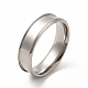 201 Stainless Steel Grooved Finger Ring Settings(STAS-P323-03P)-1