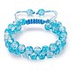 bracelet de perles tressées en verre rond étincelant(BJEW-SW00082-03)-1