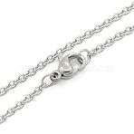 Non-Tarnish Unisex 304 Stainless Steel Cable Chain Necklace with Lobster Claw Clasps, Stainless Steel Color, 22.00 inch(55.88cm)(STAS-O037-83P-04)