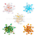 5Bags 5 Colors Glass Chip Beads, with Nugget Millefiori Glass Beads, for DIY Drip Filler, Mixed Color, 3~5x5~7.5x3.5~8mm, Hole: 1mm, 1bag/color, 125~175pcs/box(GLAA-TA0002-40)