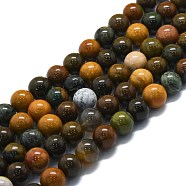 Natural Ocean Jasper Beads Strands, Round, 10mm, Hole: 1.2mm, about 39pcs/strand, 15.75''(40cm)(G-P457-C05-04)