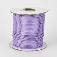 Eco-Friendly Korean Waxed Polyester Cord, Lilac, 1mm, about 169.51~174.98 Yards(155~160m)/Roll(YC-P002-1mm-1162)