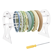 Acrylic Headband Organizers, Hair Accessory Display Stands, Clear, Finished Product: 13.5x30x20cm(ODIS-WH0329-40)