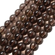 Natural Smoky Quartz Round Beads Strands, 8mm, Hole: 1mm, about 46pcs/strand, 37cm(G-E329-8mm-38A)