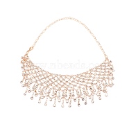 Crystal Rhinestone Bib Necklace, Luxury Braided Necklace for Wedding Party, Light Gold, 18.11 inch(46cm)(NJEW-WH0018-01KCG)