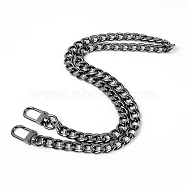 Alloy Bag Handles, with Alloy Swivel Clasps, for Bag Straps Replacement Accessories, Gunmetal, 61cm(FIND-WH0068-67C-03)