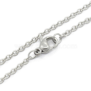 Unisex 304 Stainless Steel Cable Chain Necklace with Lobster Claw Clasps, Stainless Steel Color, 22.00 inch(55.88cm)(STAS-O037-83P-04)