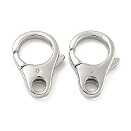 304 Stainless Steel Lobster Claw Clasps, Stainless Steel Color, 32.5x23x7mm, Hole: 6mm(STAS-O002-02P)