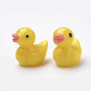 No Hole Resin Beads, Duck, Yellow, 14.5x14x10.5mm(X-CRES-S303-03)