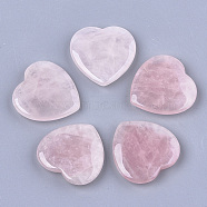 Natural Rose Quartz Heart Love Stone, Pocket Palm Stone for Reiki Balancing, 34~35x35x7~8mm(G-T125-06B)