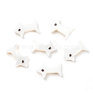 Natural Freshwater Shell Beads, Dog, White, 9x13.5x4.5mm, Hole: 1mm(SHEL-R129-01)