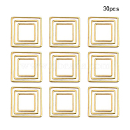 304 Stainless Steel Linking Ring, Square, Golden, 12x12x0.8mm/20x20x0.8mm/16x16x0.8mm, 30pcs/set(STAS-CJ0001-32)