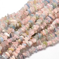 Natural Morganite Chip Beads Strands, 5~14x4~10mm, Hole: 1mm, about 15.5 inch~16.1 inch