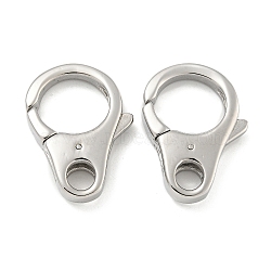 Non-Tarnish 304 Stainless Steel Lobster Claw Clasps, Stainless Steel Color, 32.5x23x7mm, Hole: 6mm(STAS-O002-02P)