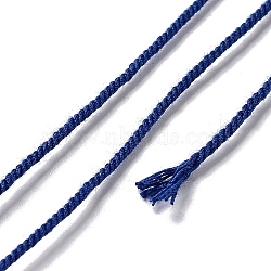Polyester Twisted Cord, Round, for DIY Jewelry Making, Prussian Blue, 1mm, about 49.21 Yards(45m)/Roll(OCOR-G015-01A-21)