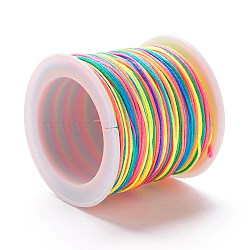 Braided Nylon Thread, DIY Material for Jewelry Making, Colorful, 0.8mm, 100yards/roll(NWIR-K013-A26)