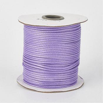 Eco-Friendly Korean Waxed Polyester Cord, Lilac, 1mm, about 169.51~174.98 Yards(155~160m)/Roll