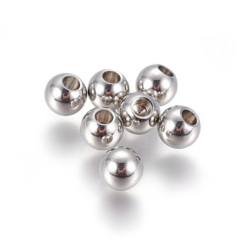 202 Stainless Steel Cord End Caps, Memory Wire End Caps, Round, Stainless Steel Color, 5x2mm, Hole: 2mm