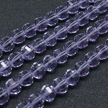 Faceted Round Imitation Austrian Crystal Bead Strands, Grade AAA, Lilac, 10mm, Hole: 0.9~1mm, about 40pcs/strand, 15.7 inch