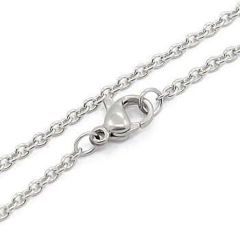 Unisex 304 Stainless Steel Cable Chain Necklace with Lobster Claw Clasps, Stainless Steel Color, 22.00 inch(55.88cm)