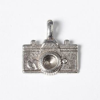 Tibetan Style Alloy Pendants, Cadmium Free & Lead Free, Camera, Antique Silver, 22x20x4mm, Hole: 3mm