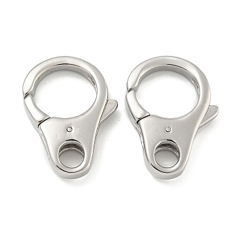 304 Stainless Steel Lobster Claw Clasps, Stainless Steel Color, 32.5x23x7mm, Hole: 6mm