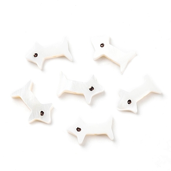 Natural Freshwater Shell Beads, Dog, White, 9x13.5x4.5mm, Hole: 1mm