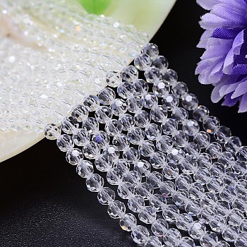 Imitation Austrian Crystal Bead Strands, Grade AAA, Faceted(32 Facets) Round, Clear, 12mm, Hole: 0.9~1mm, about 33pcs/strand, 15.7 inch