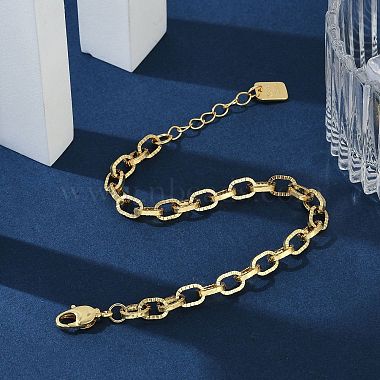 Brass Cable Chain Bracelets(BJEW-H537-13G)-3