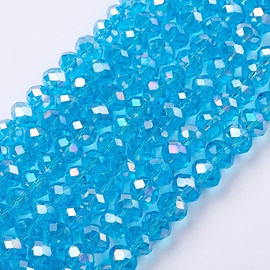 6mm SkyBlue Abacus Electroplate Glass Beads